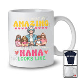 Personalized Custom Name What An Amazing Nana Looks Like, Lovely Mother's Day 1 Boy 3 Girls Family T-Shirt