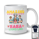 Personalized Custom Name What An Amazing Nana Looks Like, Lovely Mother's Day 2 Boys 1 Girl Family T-Shirt