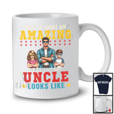 Personalized Custom Name What An Amazing Uncle Looks Like, Cool Father's Day 1 Son 1 Daughter Family T-Shirt