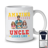Personalized Custom Name What An Amazing Uncle Looks Like, Cool Father's Day 1 Son 2 Daughter Family T-Shirt