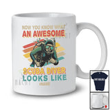 Personalized Custom Name What An Awesome Scuba Diver Looks Like; Proud Vintage Scuba Diver T-Shirt