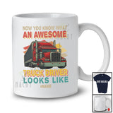 Personalized Custom Name What An Awesome Truck Driver Looks Like; Proud Vintage Truck Driver T-Shirt