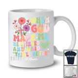 Personalized Custom Name When God Made Me This'll Be Fun; Lovely Flowers Leopard Cross Groovy T-Shirt