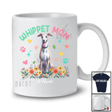 Personalized Custom Name Whippet Mom; Amusing Mother's Day Flowers Paws; Family T-Shirt