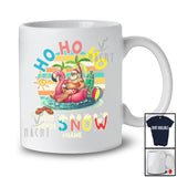 Personalized Custom Name Who Needs Snow; Joyful Christmas In July Palm Tree Santa; Vintage Retro T-Shirt