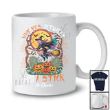 Personalized Custom Name Why Yes Actually I Can Drive A Stick; Creepy Halloween Moon Witch T-Shirt