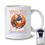 Personalized Custom Name Why Yes I Can Drive A Stick; Horror Halloween Family Moon Witch T-Shirt