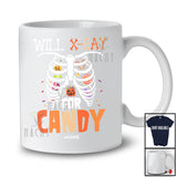 Personalized Custom Name Will X-Ray For Candy; Lovely Halloween Skeleton X-Ray Radiology Candy T-Shirt
