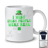 Personalized Custom Name Wish Irish People Were Real; Humorous St. Patrick's Day Groovy T-Shirt