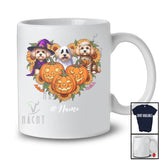 Personalized Custom Name Witch Boo Mummy Maltipoos Heart; Lovely Halloween Sunflower Pumpkin T-Shirt