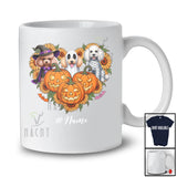 Personalized Custom Name Witch Boo Mummy Poodle Heart; Lovely Halloween Sunflower Pumpkin T-Shirt