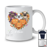 Personalized Custom Name Witch Boo Mummy Pug Heart; Lovely Halloween Sunflower Pumpkin T-Shirt