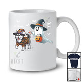 Personalized Custom Name Witch Boo Walking Husky; Lovely Halloween Ghost Candy T-Shirt