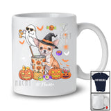 Personalized Custom Name Witch Chihuahua Drink Coffee; Horror Halloween Boo Ghost Pumpkin T-Shirt