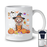 Personalized Custom Name Witch Cockapoo Drink Coffee; Horror Halloween Boo Ghost Pumpkin T-Shirt