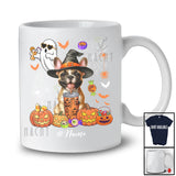 Personalized Custom Name Witch French Bulldog Drink Coffee; Horror Halloween Boo Ghost Pumpkin T-Shirt