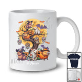 Personalized Custom Name Witch Ghost Capybara On Halloween Tree; Scary Moon Animal Family T-Shirt