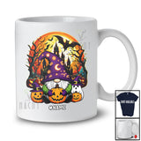 Personalized Custom Name Witch Gnome With Pumpkin; Lovely Halloween Moon Gnome T-Shirt