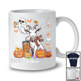 Personalized Custom Name Witch Goat Boo Drinking Coffee; Joyful Halloween Goat Farm Farmer T-Shirt