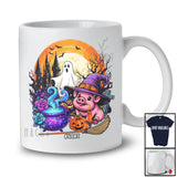 Personalized Custom Name Witch Pig; Creepy Halloween Moon Ghost Boo; Farm Farmer T-Shirt