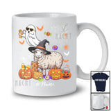 Personalized Custom Name Witch Sheep Boo Drinking Coffee; Joyful Halloween Sheep Farm Farmer T-Shirt