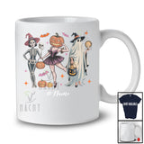 Personalized Custom Name Witch Skeleton Boo Ghost Girls Squad; Scary Halloween Women Family T-Shirt