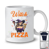 Personalized Custom Name Witch Way To The Pizza; Scary Halloween Witch Eating Food; Family T-Shirt