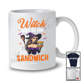 Personalized Custom Name Witch Way To The Sandwich; Scary Halloween Witch Eating Food; Family T-Shirt