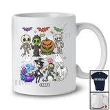 Personalized Custom Name Witch Zombies Skeleton Pumpkin Collection; Creepy Halloween Family T-Shirt