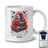 Personalized Custom Name Woke Up; Humorous Scary Halloween Skeleton The Death; Family T-Shirt