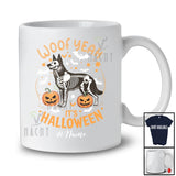 Personalized Custom Name Woof Yeah It's Halloween; Scary Skeleton Dog Cosplay; Animal Lover T-Shirt