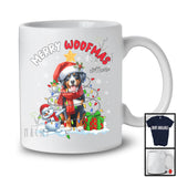 Personalized Custom Name Woofmas; Lovely Christmas Lights Santa Appenzeller Sennenhund; Snowman T-Shirt