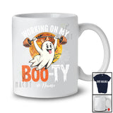Personalized Custom Name Working On My Boo-ty; Amusing Halloween Moon Ghost Gym Fitness T-Shirt