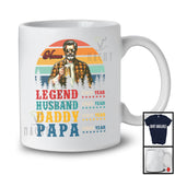 Personalized Custom Name Year Legend Husband Daddy Papa, Vintage Retro Father's Day Beer Drinking T-Shirt