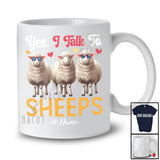 Personalized Custom Name Yes; I Talk To Sheeps; Humorous Three Sunglasses Sheeps Farmer T-Shirt