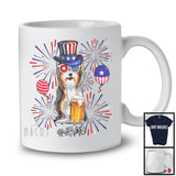 Personalized Custom Name Yorkshire Terrier Drinking Beer, Lovely 4th Of July Fireworks, Patriotic T-Shirt