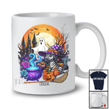 Personalized Custom Name Zebra Witch; Creepy Halloween Moon Boo Ghost Wild Animal Lover T-Shirt