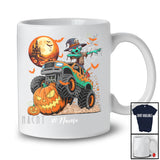 Personalized Custom Name Zombie Dabbing On Monster Truck; Scary Halloween Pumpkin T-Shirt