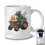 Personalized Custom Name Zombies Rat On Tractor; Horror Halloween Tractor Farmer Driving Driver T-Shirt