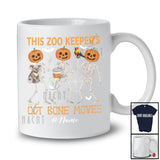 Personalized Custom Name Zoo Keeper's Got Bone Moves; Joyful Halloween Pumpkin Skeletons T-Shirt