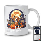 Personalized Custom Puppy's Name Beagle Dog, Lovely Halloween Skeleton Pumpkins T-Shirt