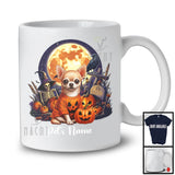 Personalized Custom Puppy's Name Chihuahua Dog, Lovely Halloween Skeleton Pumpkins T-Shirt