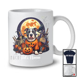 Personalized Custom Puppy's Name Pit Bull Dog, Lovely Halloween Skeleton Pumpkins T-Shirt