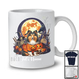 Personalized Custom Puppy's Name Sheltie Dog, Lovely Halloween Skeleton Pumpkins T-Shirt