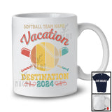 Personalized Custom Softball Team Name Vacation, Cool Vintage Summer Sport Trip 2024 T-Shirt