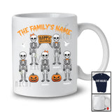 Personalized Custom The Family's Name; Humorous Halloween Skeleton Pumpkin; Family Group T-Shirt