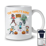 Personalized Custom The Family's Name; Humorous Halloween Zombie Pumpkin; Family Group T-Shirt