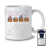 Personalized Custom Name Four Hamburger, Lovely 4th Of July Fireworks, Food Patriotic Group T-Shirt