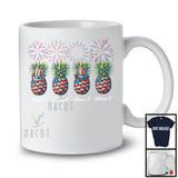Personalized Custom Name Four Pineapple, Lovely 4th Of July Fireworks, Vegan Patriotic Group T-Shirt