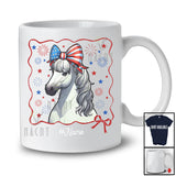 Personalized Cute Horse US Flag Bow Tie; Amazing 4th Of July Horse Farm; Custom Name Farmer T-Shirt